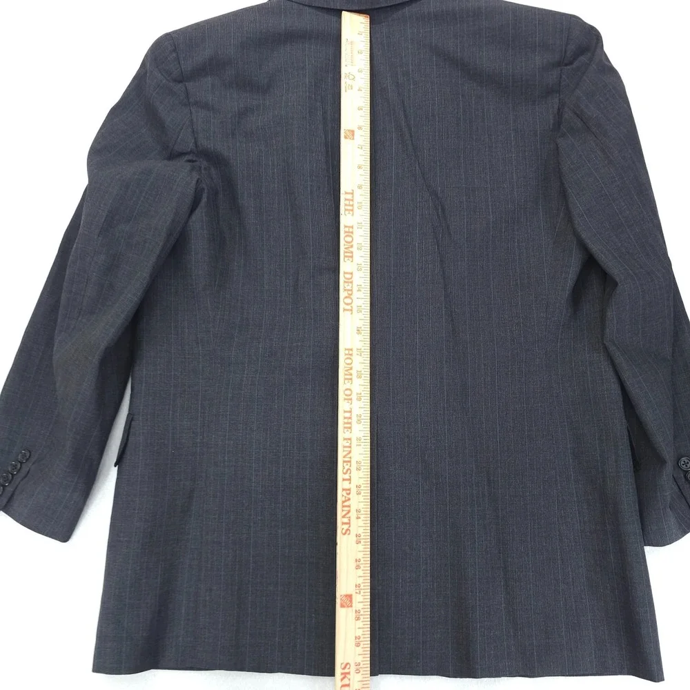 Oxxford Clothes Suit Mens 44 40x28 Gray Pinstripe 2 Button Pleated Full Liner
